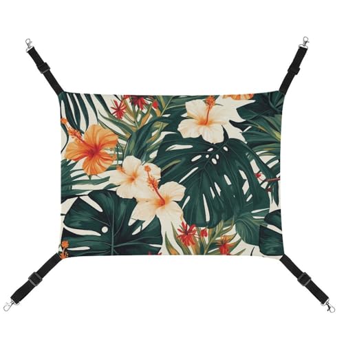 FZMTLDS Tropische Sommer-Hawaii-Blumen-Palmenblätter-Katzen-Hängematte, atmungsaktiv, Haustierkäfig-Hängematte, wendbar, weiches Katzenbett für drinnen und draußen, Ruheunterlagen für kleine Tiere FZMTLDS Tropische Sommer-Hawaii-Blumen-Palmenblätter-Katzen-Hängematte, atmungsaktiv, Haustierkäfig-Hängematte, wendbar, weiches Katzenbett für drinnen und draußen, Ruheunterlagen für kleine Tiere von FZMTLDS