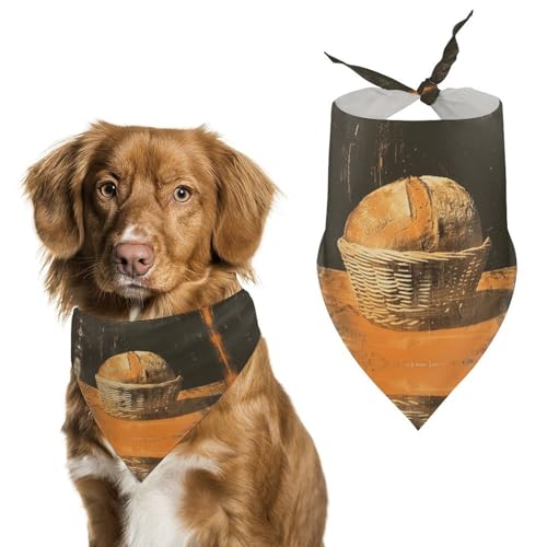 Hundehalstücher mit Brot im Korb, bedrucktes Hundehalstuch, Hunde-Lätzchen, waschbar, Polyester, Taschentuch, Dreieckstuch für kleine, mittelgroße und große Hunde Hundehalstücher mit Brot im Korb, bedrucktes Hundehalstuch, Hunde-Lätzchen, waschbar, Polyester, Taschentuch, Dreieckstuch für kleine, mittelgroße und große Hunde von FZMVSQH