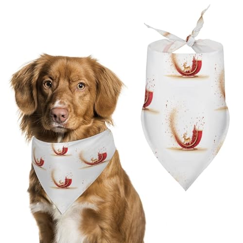 Hundehalstücher mit Schlitten bedruckt, Hunde-Lätzchen, waschbar, Polyester, Taschentuch, Dreieckstuch für kleine, mittelgroße und große Hunde von FZMVSQH