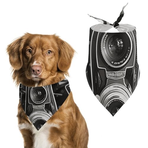 Hundehalstücher mit Vintage-Kamera, bedruckt, Hunde-Lätzchen, waschbar, Polyester, Taschentuch, Dreieckstuch für kleine, mittelgroße und große Hunde Hundehalstücher mit Vintage-Kamera, bedruckt, Hunde-Lätzchen, waschbar, Polyester, Taschentuch, Dreieckstuch für kleine, mittelgroße und große Hunde von FZMVSQH
