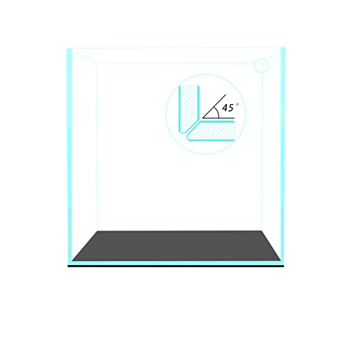 Fzone Nova S45C Aquarium, randlos, niedrig, Eisen, transparent, ultraweiß, 45° gehrte Kanten, durchscheinendes Glas, Anata-Serie, Aquarium mit schwarzer Schaumstoff-Nivelliermatte von FZONE