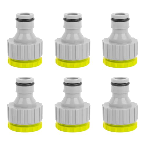 FZQBEY 6 Stück Wasserhahn Adapter, Gartenschlauchanschluss Adapter, 2-In-1 Garten Hahnverbinder Wasserhahnanschluss, Schlauchverbinder Anschluss Set 1/2 Zoll 3/4 Zoll Schlauchanschluss für Garten (A) von FZQBEY