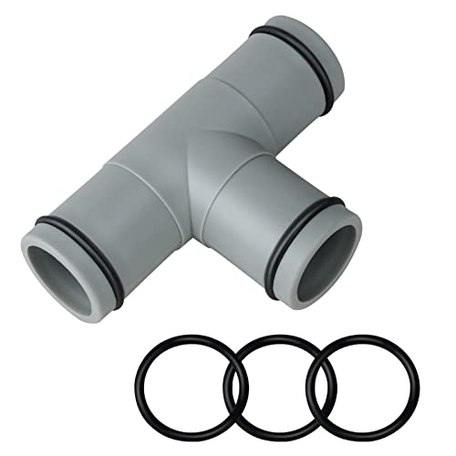 FZQBEY Pool zubehör, T-Stück Verlängerung für Schlauchverbinder 38mm auf 32mm, T Joint/Gerade durch, Schlauchverbinder, Poolschlauch Adapter für Intex Bestway, Pool Anschlussset für Poolschläuche (1) von FZQBEY