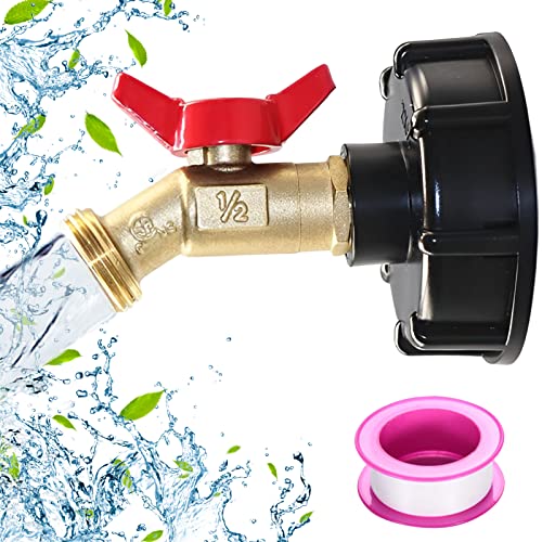 IBC Tank Zubehör 1/2 Zoll Brass IBC Container Zubehör IBC Tank Adapter IBC Valve for Wassertank 1000L IBC Adapter Gartenschlauch Wassertank Schlauchanschluss Für IBC regenwassertanks von FZQBEY