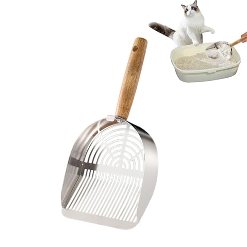 Katzenklo Schaufel Metall, Katzenstreuschaufel mit Holzgriff, Katzenschaufel Edelstahl für Katzenklo, Tiefer Katzenschaufel, Katzenstreu Schaufel Große, für Katzenstreu Klumpstreu,Litter Box Scoop (A) Katzenklo Schaufel Metall, Katzenstreuschaufel mit Holzgriff, Katzenschaufel Edelstahl für Katzenklo, Tiefer Katzenschaufel, Katzenstreu Schaufel Große, für Katzenstreu Klumpstreu,Litter Box Scoop (A) von FZQBEY
