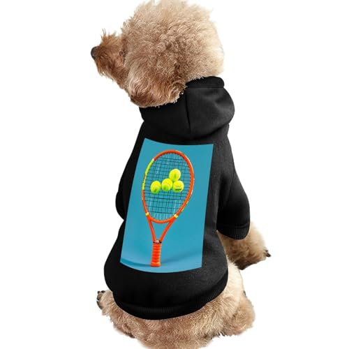 Hundepullover, warme Hunde- und Katzenbekleidung, Winter-Hundemantel mit Kapuze, weiche Haustierkleidung, XS-2XL, lustiges Tennisschläger und Tennisbälle, Hundejacke für kleine, mittelgroße Hunde und Hundepullover, warme Hunde- und Katzenbekleidung, Winter-Hundemantel mit Kapuze, weiche Haustierkleidung, XS-2XL, lustiges Tennisschläger und Tennisbälle, Hundejacke für kleine, mittelgroße Hunde und von FZQVSGW