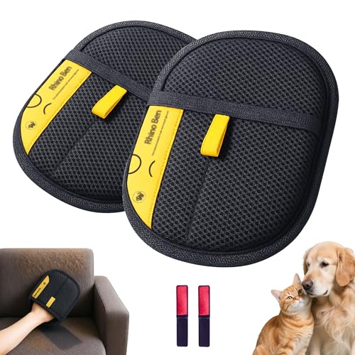 FZSECRIU 2 Stück tierhaarentferner handschuh，2 Stück Katzenhaarbürste，fellentfernungshandschuh，Fell Magnet handschuh，Hundehaare entfernen，tierhaarentfernungshandschuh，Katzenhaare entfernen von FZSECRIU