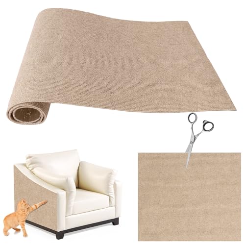 Selbstklebende Kratzmatte, Kratzbretter für Wand, DIY Kratzbrett, Kratzschutz Sofa Ideal für Kratzteppich, Katzenkratzbretter, Kratzwand 200x40cm (Khaki) von FaAmour