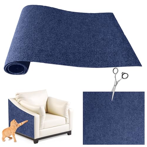 Selbstklebend kratzmatte Katze, Kratzbretter Katze Wand, DIY Kratzbrett Katze, Kratzschutz Sofa Katze Ideal für kratzteppich Katzen, Katzenkratzbretter, Kratzwand 200x40cm (blau) von FaAmour