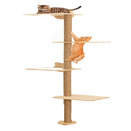 4 Schichten für große Katzen, an der Wand montiert, hoher Kratzbaum aus Kiefernholz, Großhandel, Kratzbrett, Katzen-Klettergerüst 4 Schichten für große Katzen, an der Wand montiert, hoher Kratzbaum aus Kiefernholz, Großhandel, Kratzbrett, Katzen-Klettergerüst von FaLkiN