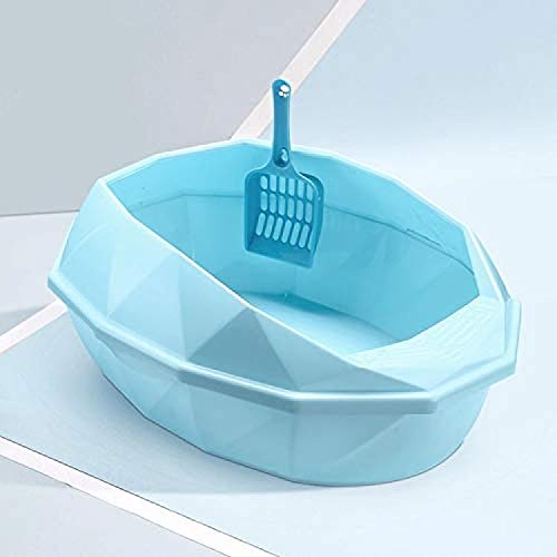 Anti-Spritz-Katzentoilette, Haustier-Bettpfanne, Toilettenzubehör, Hundetoilette, Welpen-Kunststoff-Katzentablett, Katzen-Toiletten-Trainingsset, braun, mittel (E blau mittel) von FaLkiN