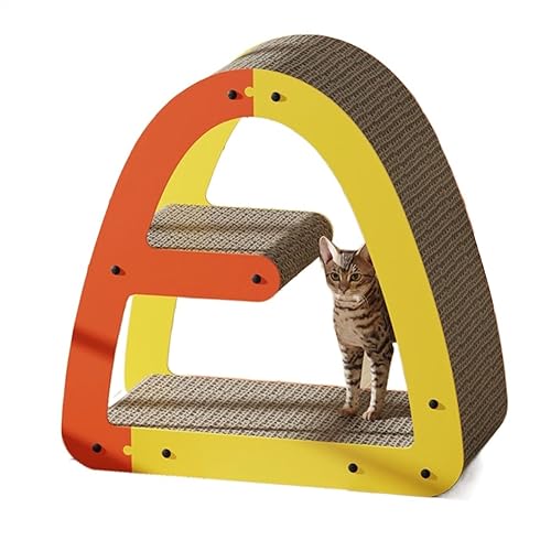 Cat Tree Doppelschichtiges Katzenkratzbrett, dreidimensionaler, extragroßer, kratzfester, verschleißfester, splitterfreier Krallenschleifer, Katzenklauenbrett, Katzenspielzeug aus Wellpappe, Katz von FaLkiN