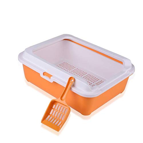 Geräumige doppelschichtige Katzentoilette, Katzentoilette mit Trennsystem, leicht zu reinigen, Größe: 43 * 33 * 15 cm, orangefarbene Reinigung Geräumige doppelschichtige Katzentoilette, Katzentoilette mit Trennsystem, leicht zu reinigen, Größe: 43 * 33 * 15 cm, orangefarbene Reinigung von FaLkiN