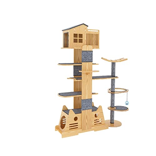 Großes Katzen-Klettergerüst, Holznest, Tongtian-Säule, großes Katzenkratzbrett, Sisal, kleine Plattform, Katzenvilla Großes Katzen-Klettergerüst, Holznest, Tongtian-Säule, großes Katzenkratzbrett, Sisal, kleine Plattform, Katzenvilla von FaLkiN
