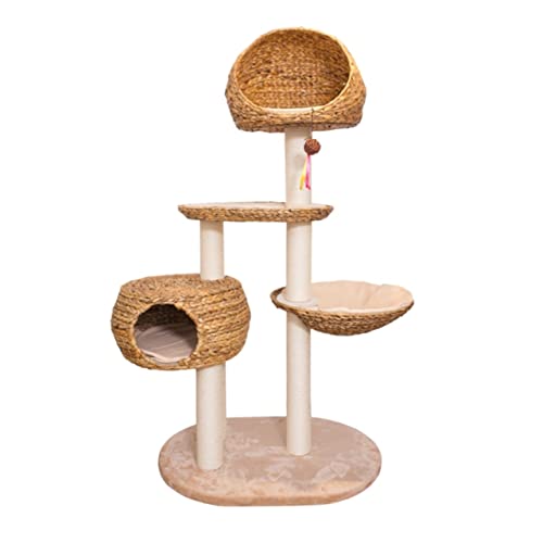 Großes Katzenkletterregal aus Holz, selbstgemachtes Sisal-Katzennest, Sommervilla, Katzenspielzeug, Rattan-Katzensprungplattform, Katzenregal von FaLkiN