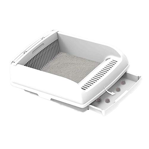 Halbautomatische desodorierende Katzentoilette, große spritzwassergeschützte Katzentoilette mit modernem, minimalistischem Design für schnellen Zugriff Halbautomatische desodorierende Katzentoilette, große spritzwassergeschützte Katzentoilette mit modernem, minimalistischem Design für schnellen Zugriff von FaLkiN