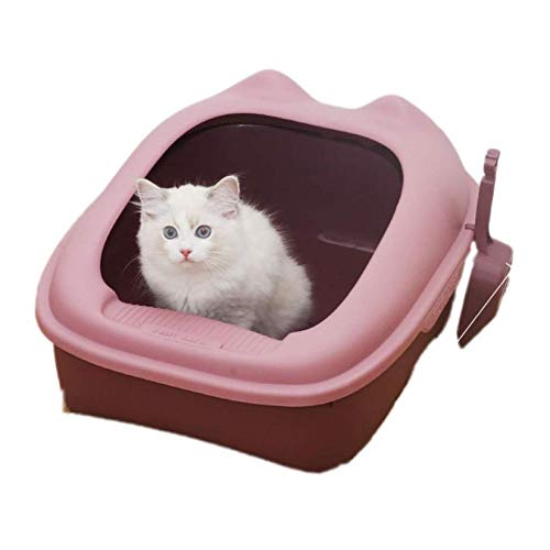 Halbgeschlossene Katzentoilette, Katzentoilette, hochseitige, spritzwassergeschützte Katzentoilette, einfache Montage, mit kostenloser Katzenstreuschaufel, passend für die meisten Katzentoilette von FaLkiN