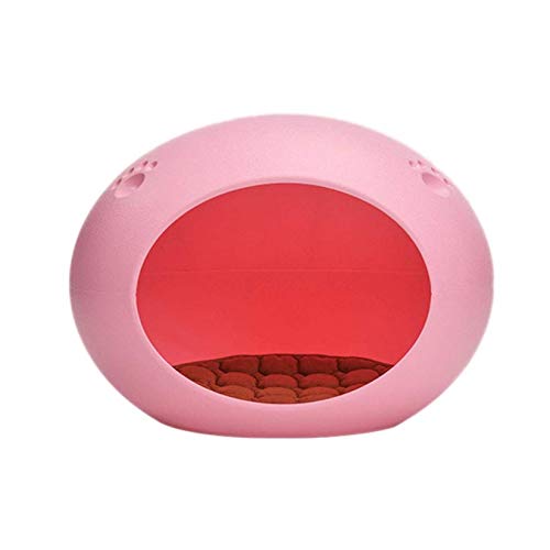 Halbgeschlossene eiförmige Katzentoilette, herausnehmbare und spritzwassergeschützte Haustier-Katzentoilette, Tiefschlaf-Katzentoilette, Pink (Pink) von FaLkiN