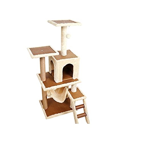 Haustier Katze Turm Eigentumswohnung Mehrschichtiges Holzhaus Großes Katzenbett Nest Sisal Kratzbäume Für Katzen Kätzchen Spielzeug von FaLkiN