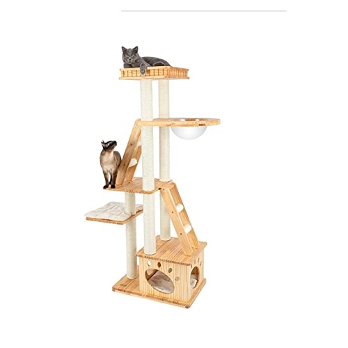 Holz-Katzen-Klettergerüst, EIN Katzenstreu, Katzenspielzeug, kletternde Katzensäule, Raumkapsel, Katzenzubehör Holz-Katzen-Klettergerüst, EIN Katzenstreu, Katzenspielzeug, kletternde Katzensäule, Raumkapsel, Katzenzubehör von FaLkiN