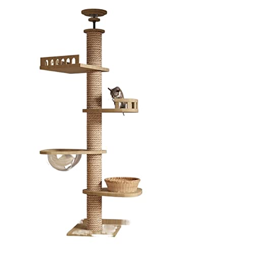 Holzsäulen-Katzenkratzer, große Katzenvilla, Katzenspielzeug, Zuhause, Katzenkratzbaum, Katzennest, All-in-One-Raumkapsel Holzsäulen-Katzenkratzer, große Katzenvilla, Katzenspielzeug, Zuhause, Katzenkratzbaum, Katzennest, All-in-One-Raumkapsel von FaLkiN