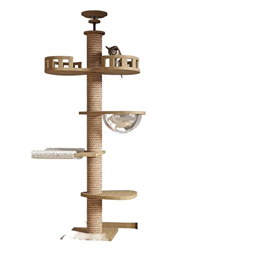 Holzsäulen-Katzenkratzer, große Katzenvilla, Katzenspielzeug, Zuhause, Katzenkratzbaum, Katzennest, All-in-One-Raumkapsel Holzsäulen-Katzenkratzer, große Katzenvilla, Katzenspielzeug, Zuhause, Katzenkratzbaum, Katzennest, All-in-One-Raumkapsel von FaLkiN