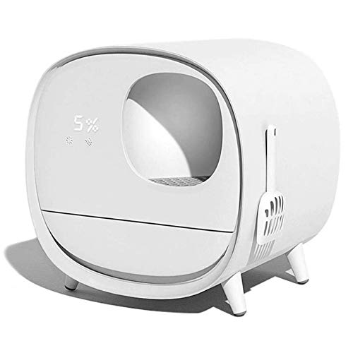 Intelligente desodorierende Katzentoilette, vollständig geschlossene Katzentoilette mit automatischer Schublade, Fachdesign für langsame Geruchsabgabe, Pink (Weiß) von FaLkiN
