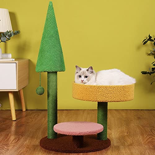 Katzen Erwachsener großer großer Katzenturm, 80 cm großer Spielturm für Hauskatzen, Zwinger, Katzenmöbel mit Kratzbrett und Plattform von FaLkiN