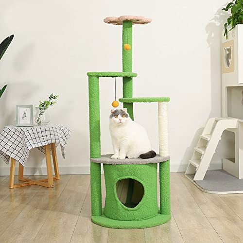 Katzen Erwachsener großer großer Katzenturm XXL Jumbo Grüner Katzenkratzbaum für große Katzen Stabile Unterlage für Katzen von FaLkiN