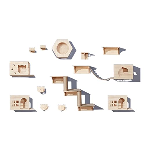 Katzen-Klettergerüst, an der Wand montierter Holz-Katzenstreu-Baum, Katzen-Wand-Sprungplattform, Haltepfosten-Platte Katzen-Klettergerüst, an der Wand montierter Holz-Katzenstreu-Baum, Katzen-Wand-Sprungplattform, Haltepfosten-Platte von FaLkiN