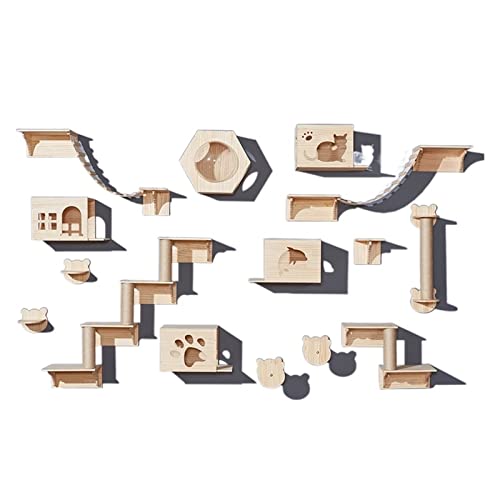 Katzen-Klettergerüst, an der Wand montierter Holz-Katzenstreu-Baum, Katzen-Wand-Sprungplattform, Haltepfosten-Platte Katzen-Klettergerüst, an der Wand montierter Holz-Katzenstreu-Baum, Katzen-Wand-Sprungplattform, Haltepfosten-Platte von FaLkiN