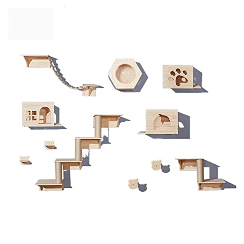 Katzen-Klettergerüst, an der Wand montierter Holz-Katzenstreu-Baum, Katzen-Wand-Sprungplattform, Haltepfosten-Platte Katzen-Klettergerüst, an der Wand montierter Holz-Katzenstreu-Baum, Katzen-Wand-Sprungplattform, Haltepfosten-Platte von FaLkiN