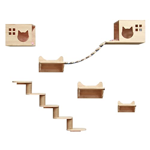 Katzen-Wandregale, Katzen-Wandmöbel, Katzenregale und Sitzstangen für die Wand, Katzen-Wandstufen-Set zum Schlafen, Spielen, Klettern der Katze Katzen-Wandregale, Katzen-Wandmöbel, Katzenregale und Sitzstangen für die Wand, Katzen-Wandstufen-Set zum Schlafen, Spielen, Klettern der Katze von FaLkiN
