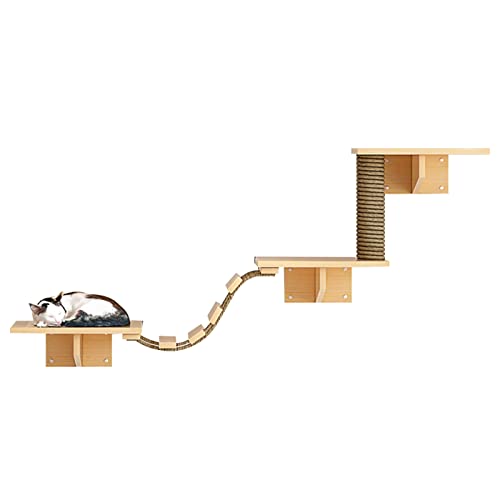 Katzen-Wandregale, Stufen, mit Sisal-Kratz- und Kletterbrücke, Stufe, Schlafen, Spielen, Faulenzen, Sitzen, Katzenmöbel in Mehreren Montagemöglichkeiten Katzen-Wandregale, Stufen, mit Sisal-Kratz- und Kletterbrücke, Stufe, Schlafen, Spielen, Faulenzen, Sitzen, Katzenmöbel in Mehreren Montagemöglichkeiten von FaLkiN