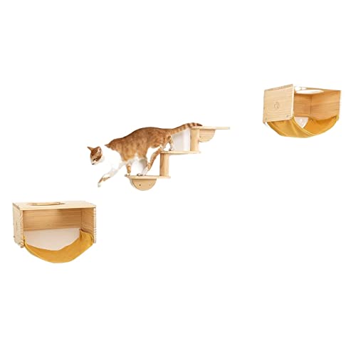 Katzen-Wandregale und Sitzstangen mit Kletterpfosten-Stufen. Moderne, an der Wand montierte Katzenmöbel aus Holz für Aktivitäten im Innenbereich, Schlafen und Spielen Katzen-Wandregale und Sitzstangen mit Kletterpfosten-Stufen. Moderne, an der Wand montierte Katzenmöbel aus Holz für Aktivitäten im Innenbereich, Schlafen und Spielen von FaLkiN