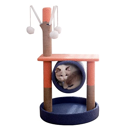 Katzen für Erwachsene, großer großer Katzenturm, Katzenturm mit Sisal-Kratzbaum, Zimmerkatze, mehrstöckige Katzenwohnung mit Hängematte und Kätzchenspielzeug von FaLkiN