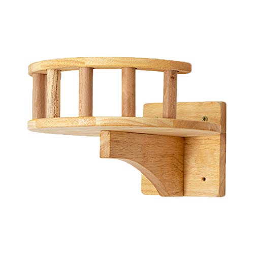 Katzenbaum aus Holz, Haustiermöbel, Klettergerüst, Katzenwandstufen, Katzenbaumturm, Wandbehang, Spielzeughaus für Kätzchen, Klettergerüst, wandmontiertes Katzenbett mit Geländer, Katzenturm von FaLkiN