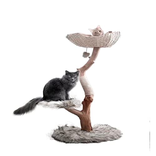 Katzenklettergerüst aus Naturholz, bequemes Katzenstreu mit Kissen, Katzensprungplattform, Schleifklaue, Katzenspielzeug Katzenklettergerüst aus Naturholz, bequemes Katzenstreu mit Kissen, Katzensprungplattform, Schleifklaue, Katzenspielzeug von FaLkiN