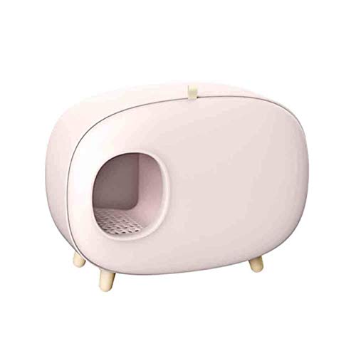 Katzentoilette für Haustiere im Innenbereich, große Katzentoilette für den Innenbereich, leicht zu reinigende, spritzwassergeschützte, halbgeschlossene Toilette für Katzen, Pink (Pink) von FaLkiN
