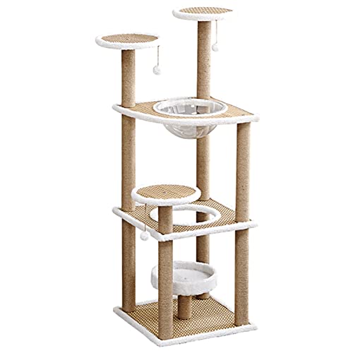 Katzenturm für Wohnungskatzen, mehrstöckige Katzenwohnung, mit Hängematte, Kratzbäumen, Spielzeug für Kätzchen und große Katzen, mehrstöckig, groß Katzenturm für Wohnungskatzen, mehrstöckige Katzenwohnung, mit Hängematte, Kratzbäumen, Spielzeug für Kätzchen und große Katzen, mehrstöckig, groß von FaLkiN