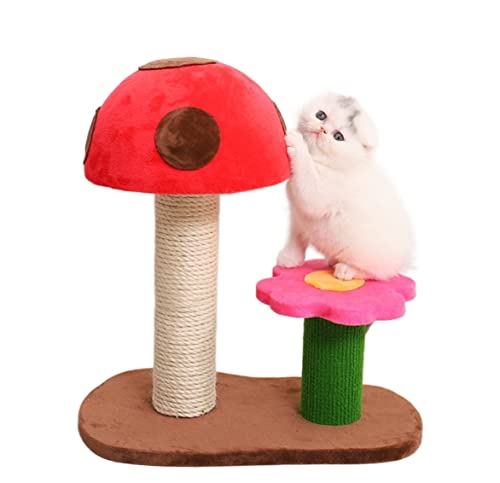 Kratzbaum, Katzenspielzeug, kleine Katze, Klettergerüst, Holzkatze, Sprungplattform, Säule, Katzenturm (Farbe: Rot) (Rot) von FaLkiN
