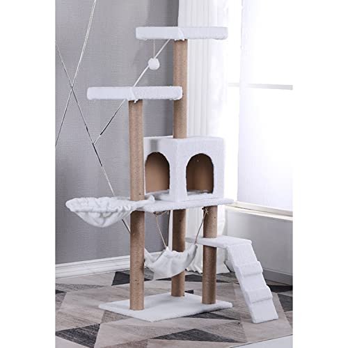 Mehrstöckiges großes Katzenturm-Eigentumswohnungsmöbel-Kätzchenaktivitäts-Spielhaus mit Hängematte und Kratzbäumen, Spielzeug für Kätzchen und große Katzen Mehrstöckiges großes Katzenturm-Eigentumswohnungsmöbel-Kätzchenaktivitäts-Spielhaus mit Hängematte und Kratzbäumen, Spielzeug für Kätzchen und große Katzen von FaLkiN
