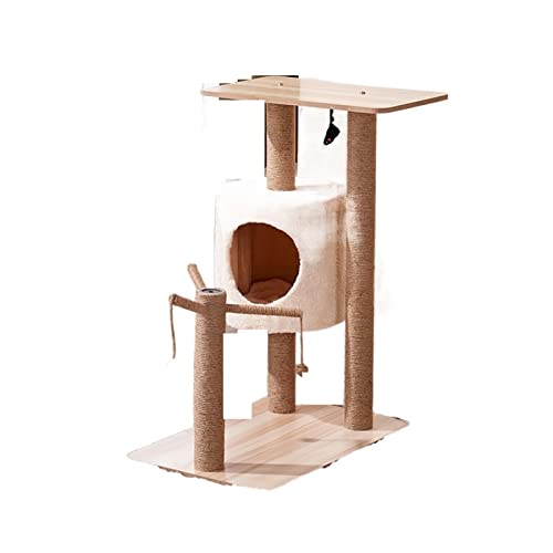 Pet Tower Condo Holzkratzer mit Kratzbaum für Katzen, Kletterbaumspielzeug, schützt Möbelnest von FaLkiN