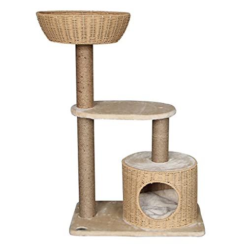 Rad Klettern Katzen Laufen Kratzbaum Haus Turm Holz Baum Katzen Haus Haustier Zeug Kratzen Kat Klettergerüst (Farbe: Argento) (3er Pack) von FaLkiN