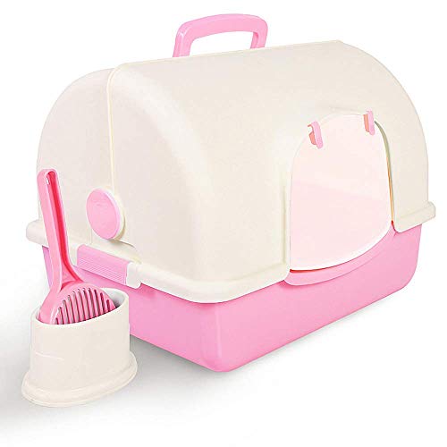 Robuste Katzentoilette, Katzentoilette, Toilettenbox, umklappbare Katzentoilette, passend für die meisten Katzentoiletten, hohe Kapazität, geruchsfrei, leicht zu reinigen (Rosa, 48 x 38,5 x 37 cm Robuste Katzentoilette, Katzentoilette, Toilettenbox, umklappbare Katzentoilette, passend für die meisten Katzentoiletten, hohe Kapazität, geruchsfrei, leicht zu reinigen (Rosa, 48 x 38,5 x 37 cm von FaLkiN