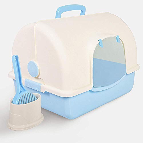 Robuste Katzentoilette, Katzentoilette, Toilettenbox, umklappbare Katzentoilette, passend für die meisten Katzentoiletten, hohe Kapazität, geruchsfrei, leicht zu reinigen (blau, 48 x 38,5 x 37 cm Robuste Katzentoilette, Katzentoilette, Toilettenbox, umklappbare Katzentoilette, passend für die meisten Katzentoiletten, hohe Kapazität, geruchsfrei, leicht zu reinigen (blau, 48 x 38,5 x 37 cm von FaLkiN