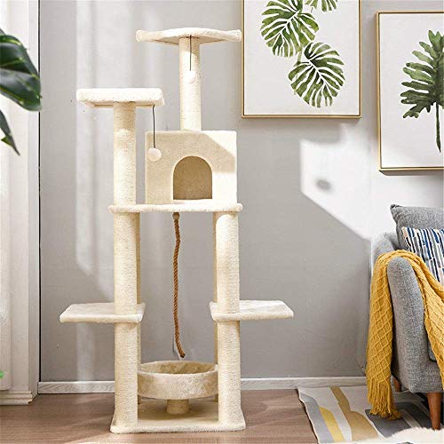 Spieltürme für Katzen, Katzenvilla, Katzensprungplattform, großes Luxus-Katzenklettergerüst, Katzennest, Katzenbaum, Massivholz-Katzenrahmenbäume für Katzen (Farbe: Beige, Größe: 51 x 51 x 155 cm Spieltürme für Katzen, Katzenvilla, Katzensprungplattform, großes Luxus-Katzenklettergerüst, Katzennest, Katzenbaum, Massivholz-Katzenrahmenbäume für Katzen (Farbe: Beige, Größe: 51 x 51 x 155 cm von FaLkiN