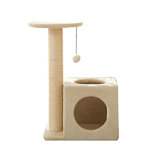 Spieltürme für Katzen, einfache Installation, Katzenrahmen, kleines Katzennest, Katzenbaum, integrierter Katzenkletterrahmen, Sisal-Katzenhaltepfosten, Bäume für Katzen (Farbe: Beige, Größe: 50 x von FaLkiN