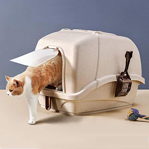 Vollständig geschlossene Katzentoilette, Klappdeckel, vollständig geschlossene Katzentoilette, abnehmbare und spritzwassergeschützte Haustier-Katzentoilette, geeignet für Katzen unter 10 kg von FaLkiN