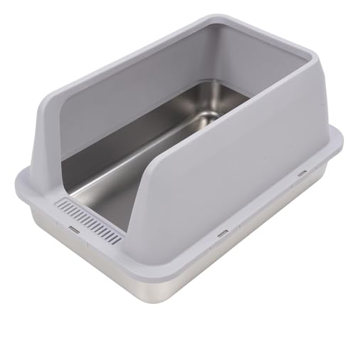 Edelstahlkatze Katzentoilette mit Schaufel, Geschlossene Hochseitige Katzentoilette, Obere Eingangskittel -Katzolide, Metall -Katzenstreupfanne für Innenräume, Einfach zu Edelstahlkatze Katzentoilette mit Schaufel, Geschlossene Hochseitige Katzentoilette, Obere Eingangskittel -Katzolide, Metall -Katzenstreupfanne für Innenräume, Einfach zu von Fabater